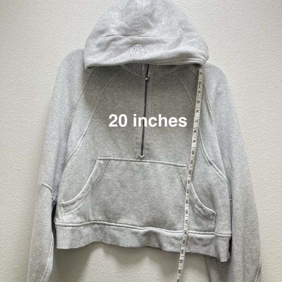 Lululemon scuba oversized half zipped hoodie light gray chunky size M/L cropped - Picture 3 of 14